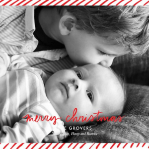 Candy Stripe Christmas Horizontal Photo Card