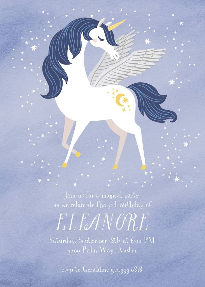 Pegacorn Birthday Party Invitation