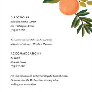Citrus Orchard Information Card