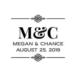 Double Line Flourish Custom Wedding Stamp Set