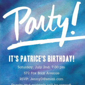 Watercolor Background Party Invitation