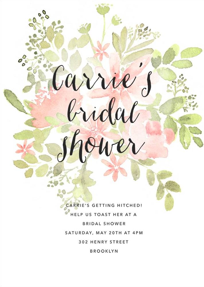 Pressed Blossoms Bridal Shower Invitation