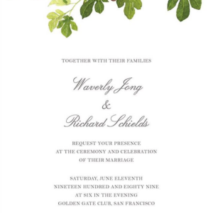 Fig Branches Wedding Invitation