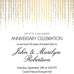 Foil Stamped Chandelier Anniversary Party Invitation