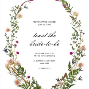 Fleurs Sauvages Bridal Shower Invitation