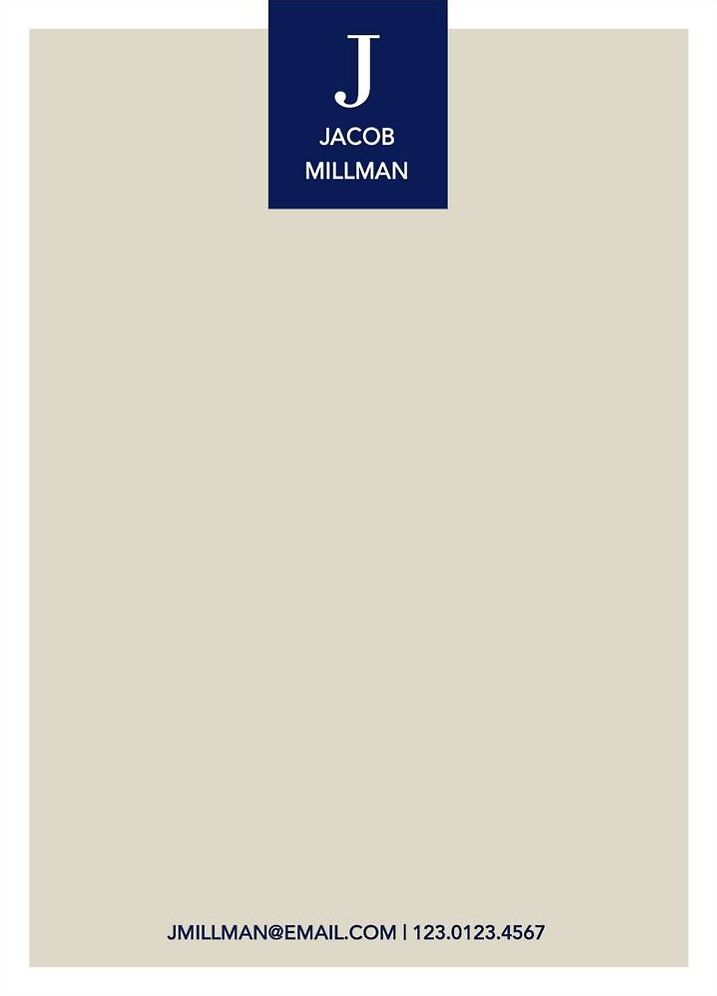 Monogram Tab A6 Stationery