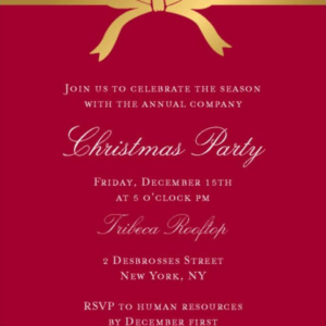 Bow Holiday Invitation