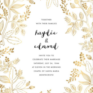 Queen Anne Wedding Invitation