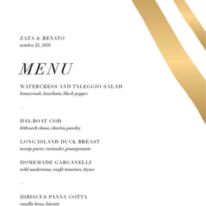 Cherish Foil Menu