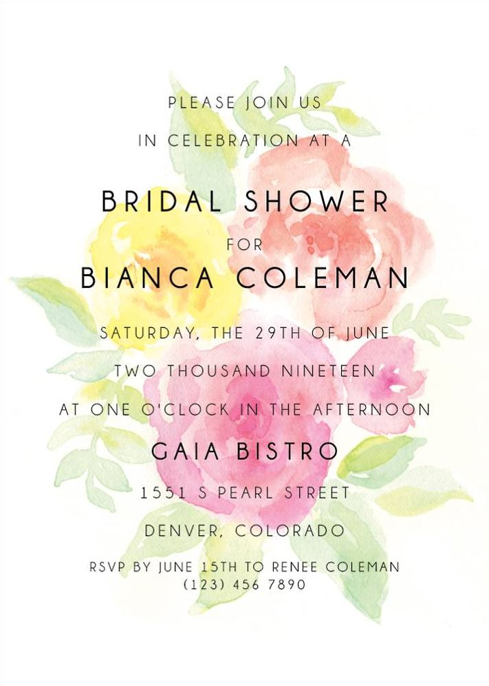 Peony Bridal Shower Invitation
