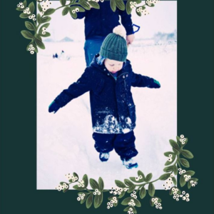 Mistletoe Accent Flourish Vertical Photo Card