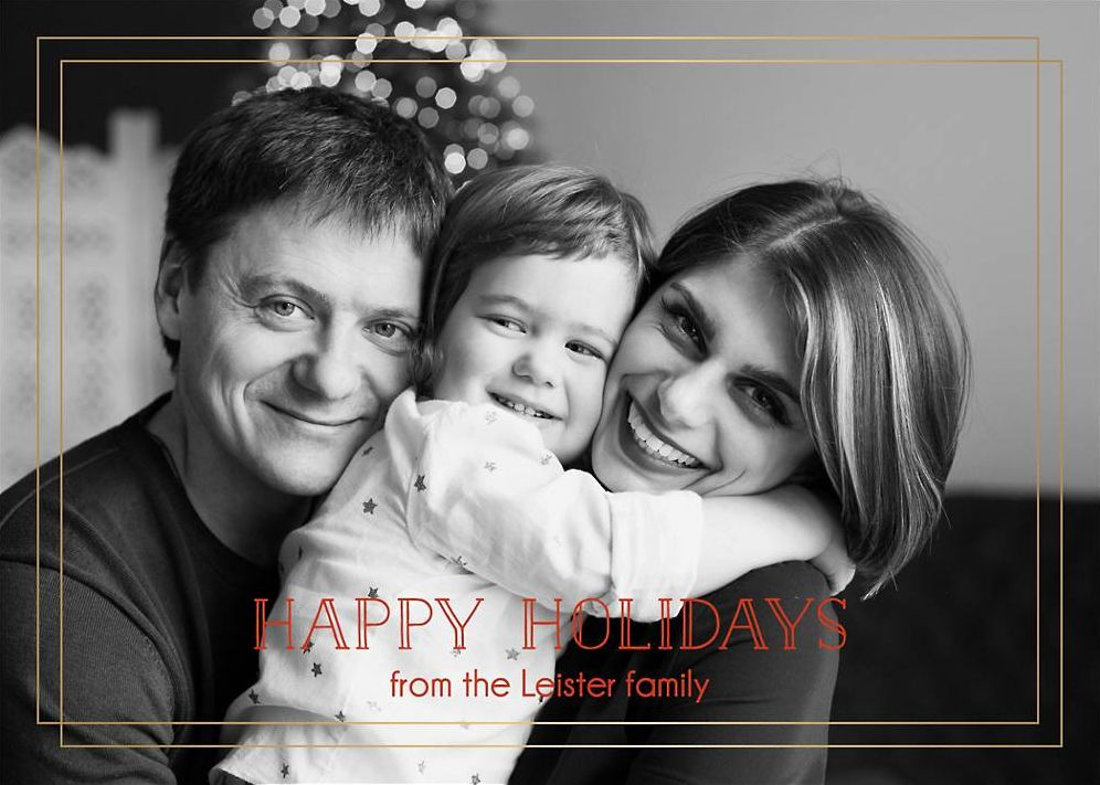 Duo Border Holiday Photo Card Horizontal