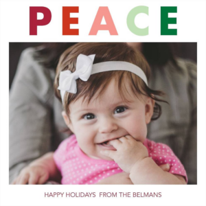 Peace Holiday Photo Card Square