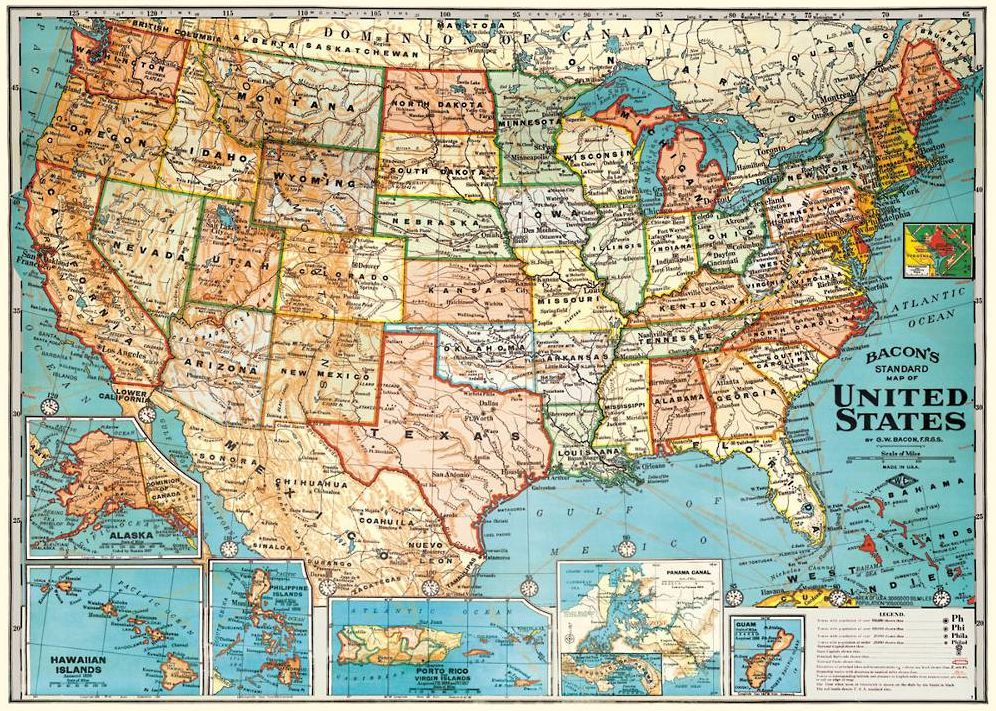 USA Map Wrap & Poster