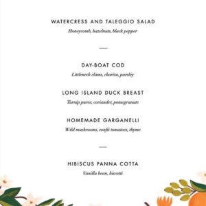 Citrus Orchard Menu