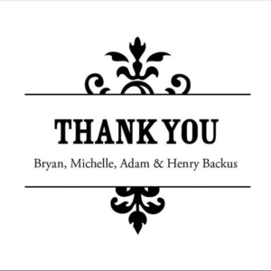 Flourish Thank You 4 Bar Stationery