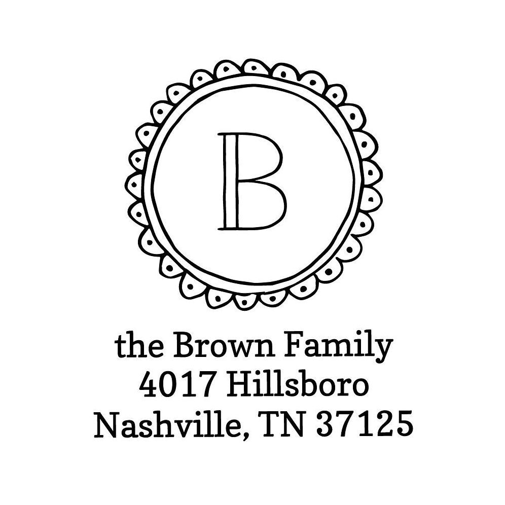 Hand Drawn Scallop Custom Stamp Set