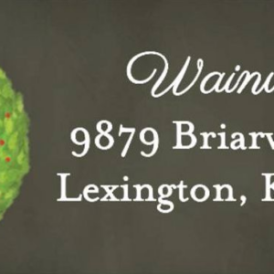 Chalkboard Boxwood Wreath Return Address Label