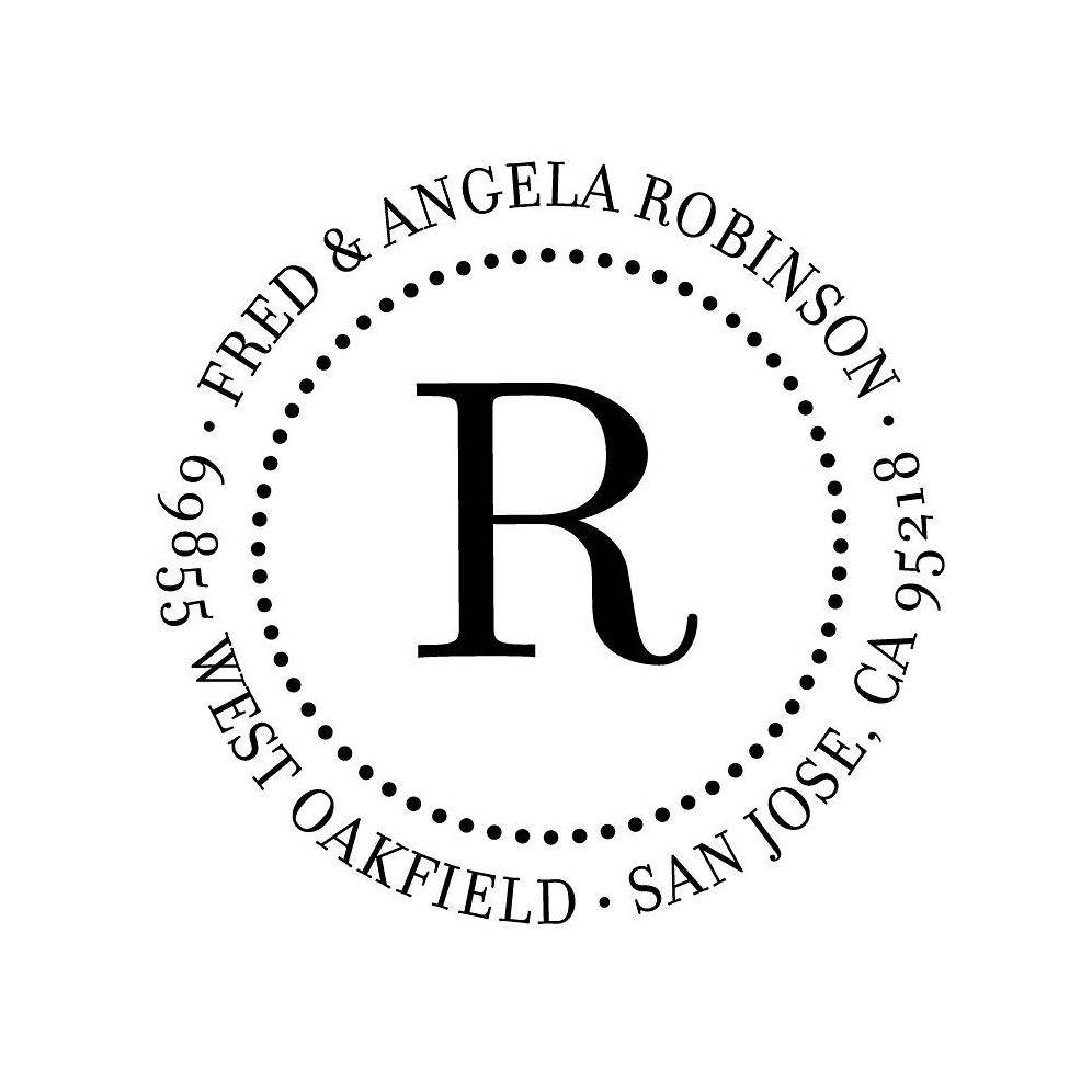 Dotted Circle Monogram Custom Stamp Set