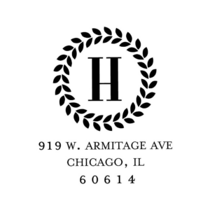 Wreath Monogram Custom Stamp Set