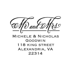 Mr. and Mrs. Formal Script Custom Stamp