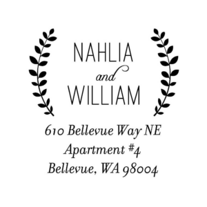 619422017.png Laurel Branches Couple Custom Stamp