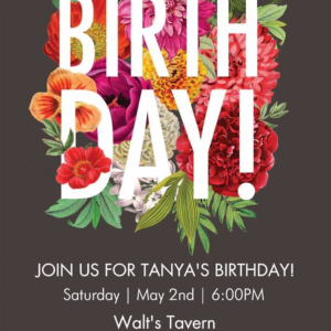 Floral Type Birthday Party Invitation