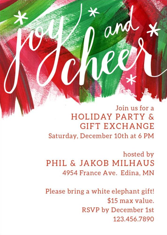 Joy and Cheer Holiday Party Invitation