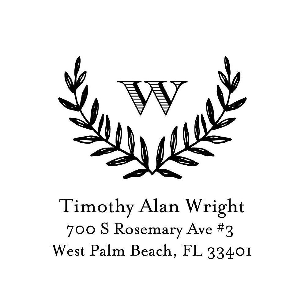 Monogram Laurel Stamp Plate