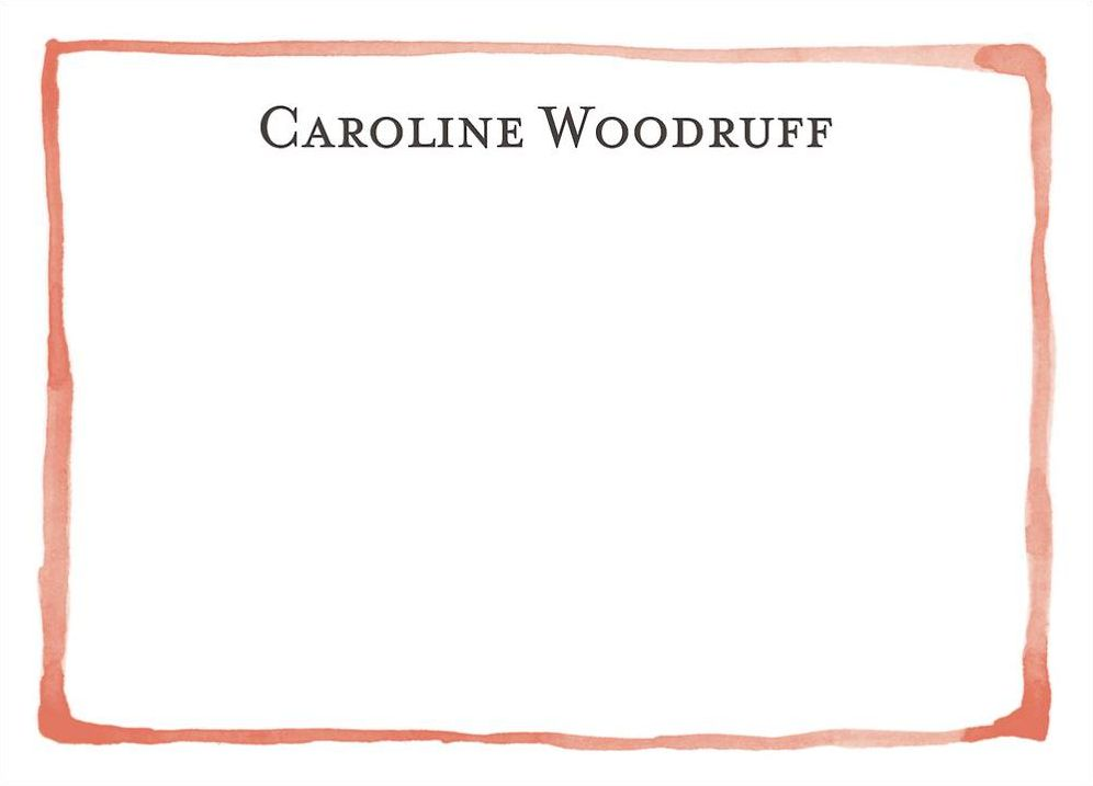 Watercolor Border A6 Stationery