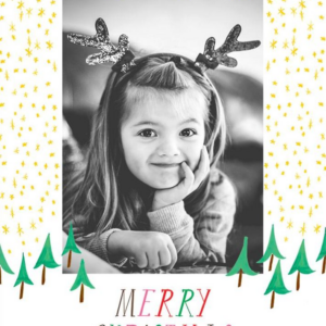 Glittery Tree in the Forest Photo Card