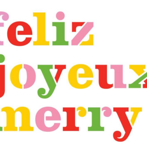 Feliz Joyeux Merry Holiday Card
