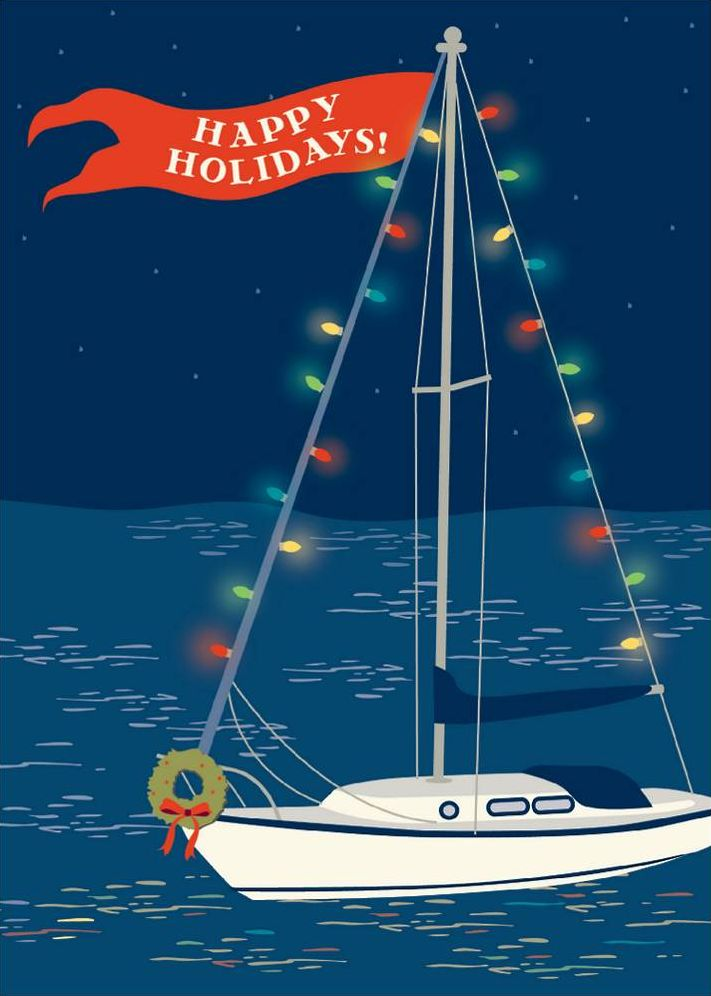 Sailboat Holiday Photo Card