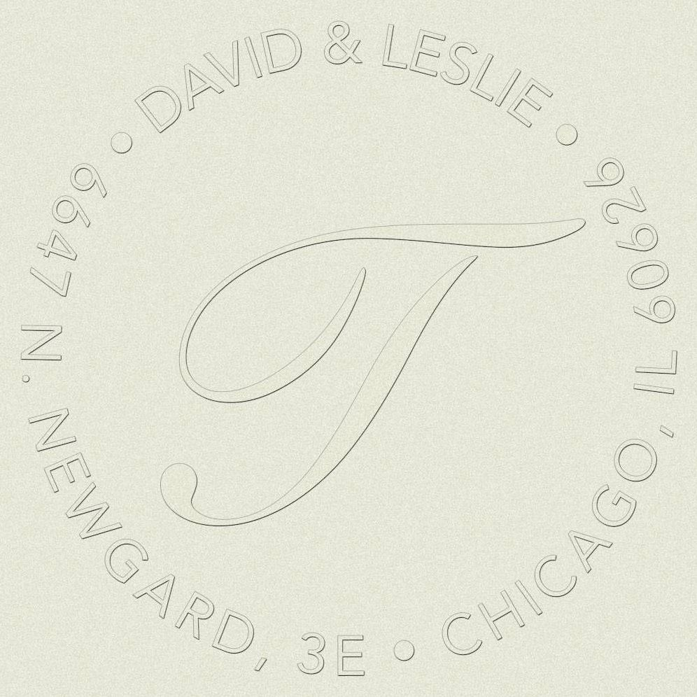Return Address Embosser - Circle Script Initial