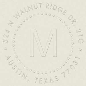 Return Address Embosser - Single Bold Monogram