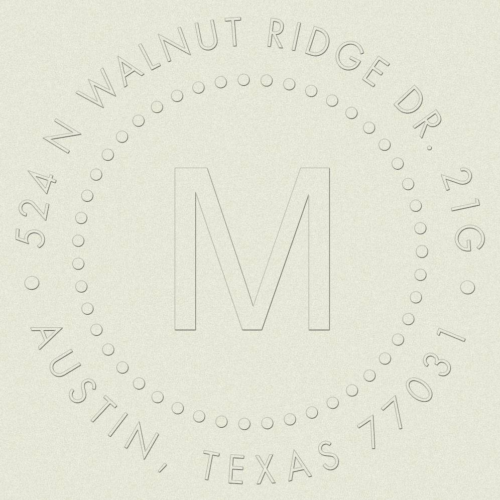 Return Address Embosser - Single Bold Monogram