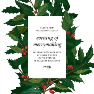 English Holly Invitation