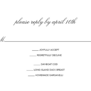 Gardenia Response Card