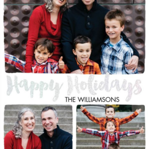 Foil Stamped Brush Frame Happy Holidays Multi-Photo Card