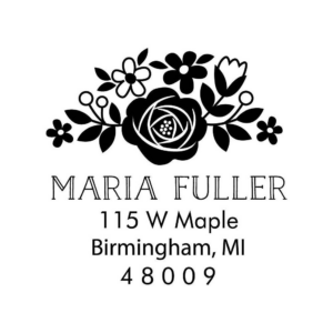 Floral Address Custom Stamp Set