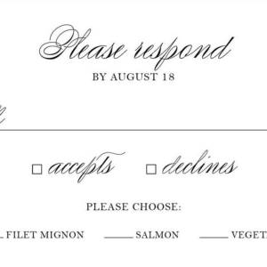 Black Tie Response Card