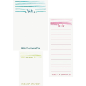 Watercolor Lines Mixed Personalized Notepads