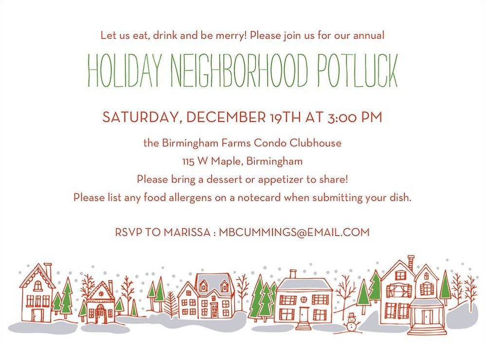 Village Holiday Party Invitation