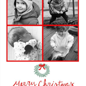 Merry Christmas Wreath Multi Photo Card