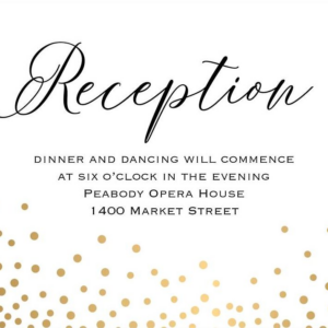 Champagne Wedding Reception Card