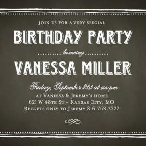 Chalk Border Birthday Party Invitation