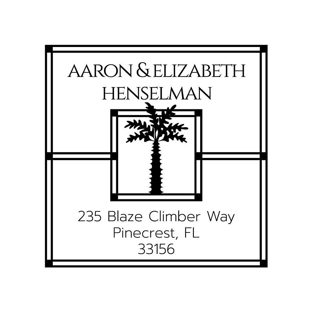 Palm Tree Square Custom Stamp Set