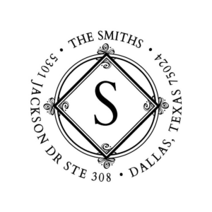 Circle in Diamond Monogram Custom Stamp Set