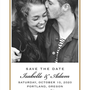 Thin Line Frame Save the Date Card