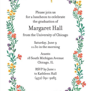 Bouquet Frame Graduation Invitation